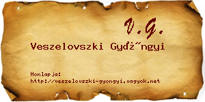 Veszelovszki Gyöngyi névjegykártya